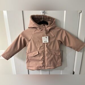 NWT Zara Girls Toddlers Rain Coat with fur lining Size 2/3 year old